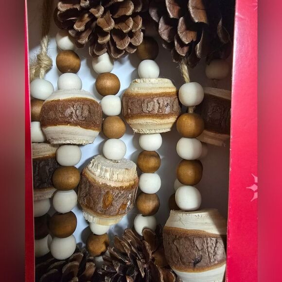 Transitional Traditional Natural Brown Pinecone Christmas Garland Bundle of 2 - Picture 6 of 7